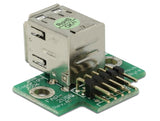 Delock USB Pinheader Stecker zu 2 x USB 2.0 Buchse - oben