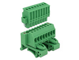 Delock Terminalblock Set für Hutschienen 8 Pin mit Schraubverriegelung