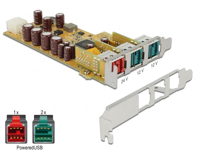 Delock PoweredUSB PCI Express x1 Karte > 1 x 24 V + 2 x 12 V