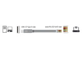 Delock Adapter USB 2.0 Typ-A Stecker > 1 x Seriell RS-232 RJ45 Stecker 0,5 m grau