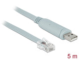 Delock Adapter USB 2.0 Typ-A Stecker > 1 x Seriell RS-232 RJ45 Stecker 5,0 m grau