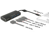Delock USB 3.1 Gen 1 Adapter USB Type-C™ zu 3 x USB 3.0 Typ-A Hub + 1 x VGA (DP Alt Mode)