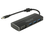 Delock USB 3.1 Gen 1 Adapter USB Type-C™ zu 3 x USB 3.0 Typ-A Hub + 1 x VGA (DP Alt Mode)