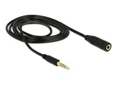 Delock Klinkenverlängerungskabel 3,5 mm 4 Pin Stecker zu Buchse 1 m schwarz