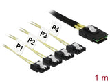 Delock Kabel Mini SAS SFF-8087 > 4 x SATA 7 Pin 1 m Metall