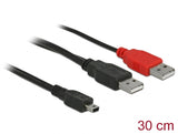 Delock Kabel 2 x USB 2.0-A Stecker > USB mini 5-pol
