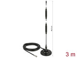 Delock LTE Antenne SMA Stecker 7 dBi starr omnidirektional mit magnetischem Standfuß und Anschlusskabel RG-58 3 m outdoor schwarz