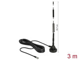 Delock LTE Antenne SMA Stecker 5 dBi 33,7 cm starr omnidirektional mit magnetischem Standfuß und Anschlusskabel RG-58 3 m outdoor schwarz