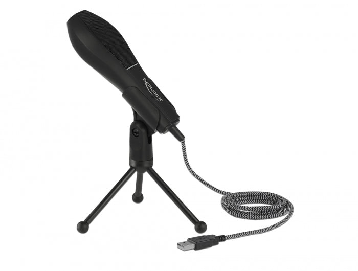 Delock USB Kondensator Mikrofon mit Tischständer - ideal für Gaming, Skypen und Gesang