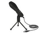 Delock USB Kondensator Mikrofon mit Tischständer - ideal für Gaming, Skypen und Gesang