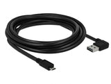Delock Kabel EASY-USB 2.0 Typ-A Stecker gewinkelt links / rechts > USB 2.0 Typ Micro-B Stecker 3 m