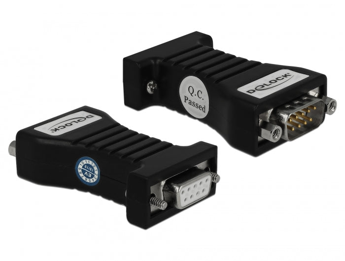 Delock Konverter 1 x Seriell RS-232 DB9 zu 1 x Seriell RS-485 mit ESD Schutz 15 kV Überspannungsschutz 600 W und erweiterter Temperaturbereich