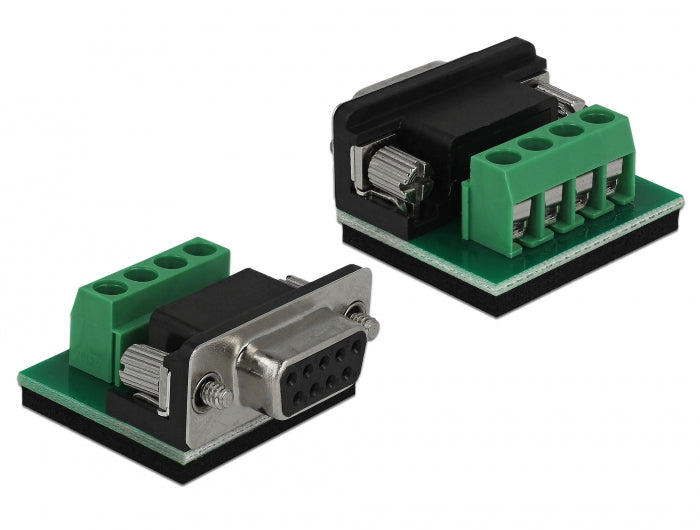 Delock Konverter 1 x Seriell RS-232 DB9 zu 1 x Seriell RS-485 mit ESD Schutz 15 kV Überspannungsschutz 600 W und erweiterter Temperaturbereich