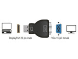 Delock Adapter DisplayPort 1.2 Stecker > VGA Buchse schwarz