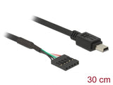 Delock Kabel USB 2.0 Pfostenbuchse 5 Pin > USB 2.0 Typ Mini-B Stecker 30 cm