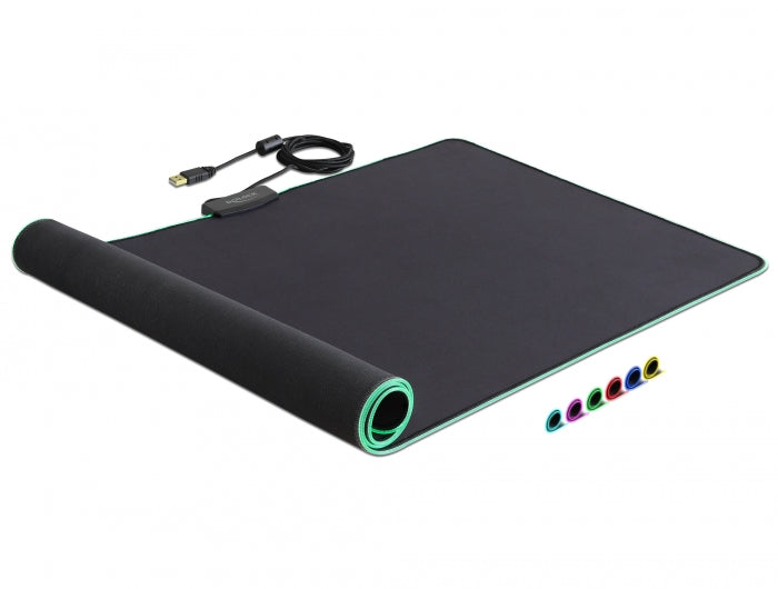 Delock USB Mauspad 920 x 303 x 3 mm mit RGB Beleuchtung