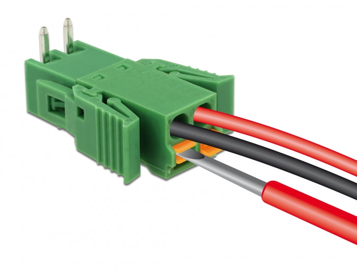 Delock Terminalblock Set für Platine 2 Pin 3,81 mm Rastermaß horizontal