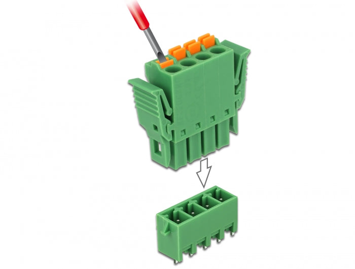 Delock Terminalblock Set für Platine 4 Pin 3,81 mm Rastermaß vertikal