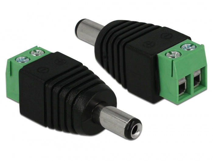 Delock Adapter DC 5,5 x 2,1 mm Stecker > Terminalblock 2 Pin