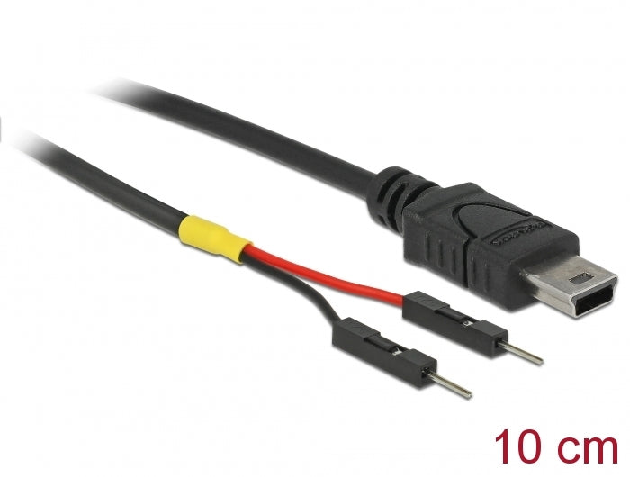 Delock USB Stromkabel Mini-B auf 2 x Pfostenstecker einzeln Strom 10 cm