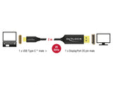 Delock USB Kabel Type-C zu DisplayPort (DP Alt Mode) 4K 60 Hz 2 m koaxial