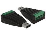 Delock Konverter USB Typ-A zu Seriell RS-422/485 Terminalblock mit Überspannungsschutz 600 W
