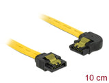 Delock SATA 6 Gb/s Kabel gerade auf links gewinkelt 10 cm gelb