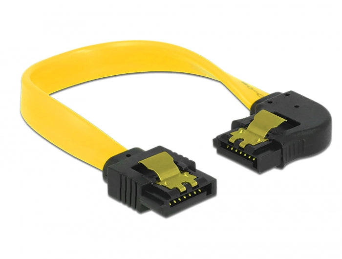 Delock SATA 6 Gb/s Kabel gerade auf links gewinkelt 10 cm gelb