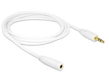 Delock Klinkenverlängerungskabel 3,5 mm 3 Pin Stecker > Buchse 2 m weiß