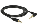 Delock Klinkenkabel 3,5 mm 3 Pin Stecker > Stecker gewinkelt 2 m schwarz