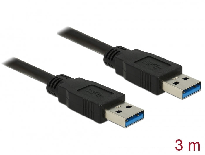 Delock USB 5 Gbps Kabel Typ-A Stecker zu Typ-A Stecker 3 m schwarz