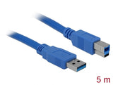 Delock USB 5 Gbps Kabel Typ-A Stecker zu Typ-B Stecker 5 m blau
