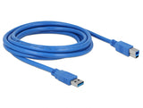 Delock USB 5 Gbps Kabel Typ-A Stecker zu Typ-B Stecker 3 m blau