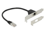 Delock Netzwerk Verlängerungskabel RJ45 Cat.5e 30 cm mit Standard und Low Profile Slotblende