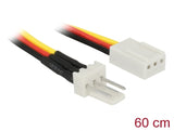 Delock Lüfter Stromkabel 3 Pin Stecker zu 3 Pin Buchse 60 cm