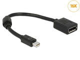 Delock Adapter mini DisplayPort Stecker zu DisplayPort Buchse 16K schwarz