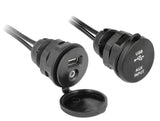Delock Kabel USB Typ A Stecker + 3,5 mm 4 Pin Klinkenstecker > Einbaubuchse mit Verschlussdeckel USB Typ A Buchse + 3,5 mm 4 Pin Klinkenbuchse (Audio) 2 m schwarz