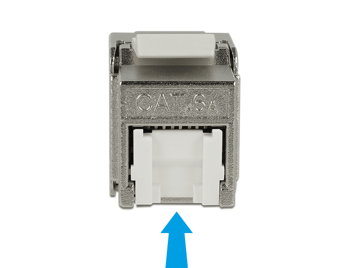 Delock Keystone Modul RJ45 Buchse > LSA Cat.6A STP Staubschutz
