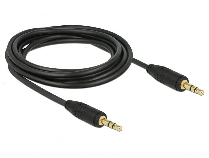 Delock Klinkenkabel 3,5 mm 3 Pin Stecker > Stecker 3 m schwarz