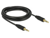 Delock Klinkenkabel 3,5 mm 3 Pin Stecker > Stecker 3 m schwarz