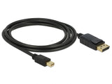 Delock Kabel Mini DisplayPort 1.2 Stecker > DisplayPort Stecker 4K 60 Hz 2,0 m