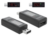 Delock Adapter USB 2.0 A Stecker > A Buchse mit LED Anzeige für Volt und Ampere