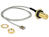 Delock Antennenkabel RP-SMA Buchse zum Einbau zu I-PEX Inc., MHF® I LK Stecker 1.13 35 cm Gewindelänge 10 mm spritzwassergeschützt