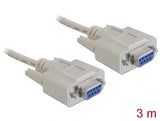 RS-232 Kabel Seriell D-Sub9 Buchse zu Buchse 3 m Nullmodem Delock