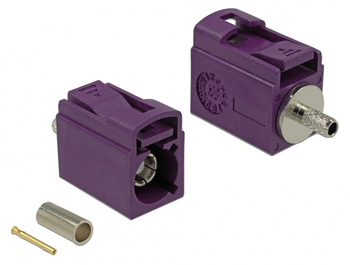 Delock FAKRA D Buchse 21 mm (kurz) zum Crimpen