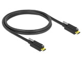 Delock USB 10 Gbps Kabel USB Type-C™ Stecker zu USB Type-C™ Stecker mit Schraube oben 1 m schwarz