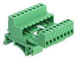 Delock Terminalblock Set für Hutschienen 8 Pin mit Rastermaß 5,08 mm gewinkelt