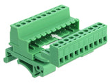 Delock Terminalblock Set für Hutschienen 10 Pin mit Rastermaß 5,08 mm gewinkelt