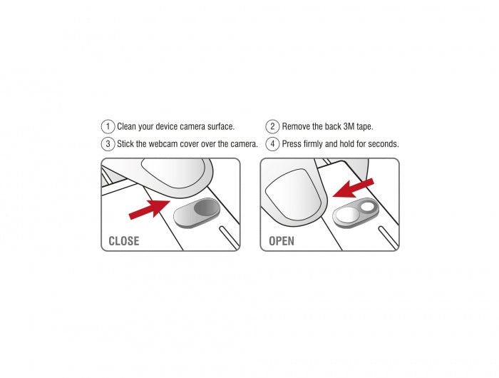 Delock Webcam Abdeckung für Notebook, Tablet und Smartphone 3 Stück silber