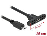 Delock Kabel USB 2.0 Micro-B Buchse zum Einbau > USB 2.0 Micro-B Stecker 25 cm